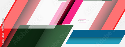 Vector background. Abstract overlapping color lines design with shadow effects. Illustration for wallpaper banner background or landing page