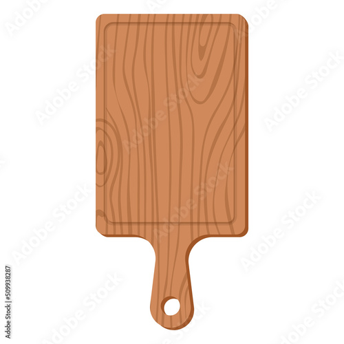 Cartoon nature wooden kitchenware utensil chopping board with wood grain texture