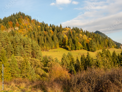 Autumn landscape, Autumn in the mountains, Mountain landscape, Pieniny, Poland