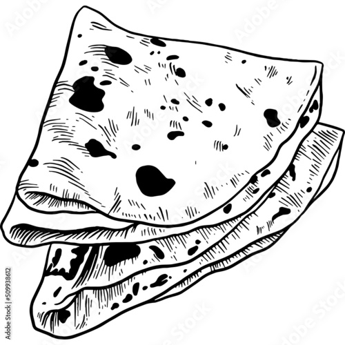 Hand drawn Chapati Flatbread