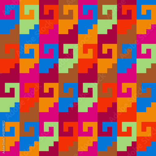 Peru Incan Traditional Fabric Seamless Pattern photo