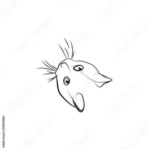 Wallpaper Mural The cat looks away in abstract hand drawn style, minimalist one line drawing Torontodigital.ca