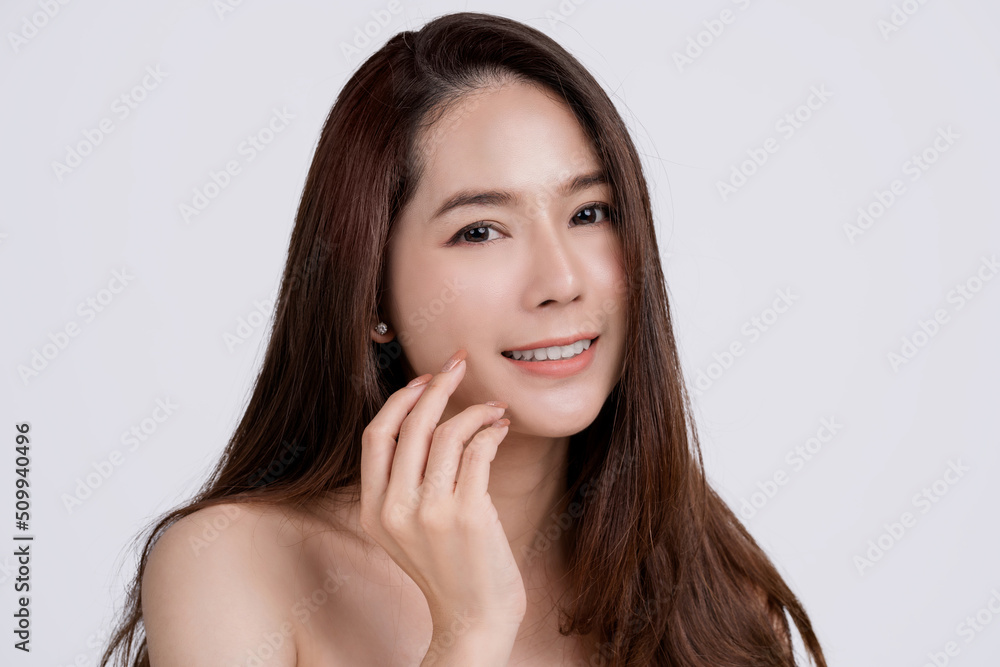 Beautiful young woman with natural makeup and clean skin Beautiful young woman with natural makeup and clean skin