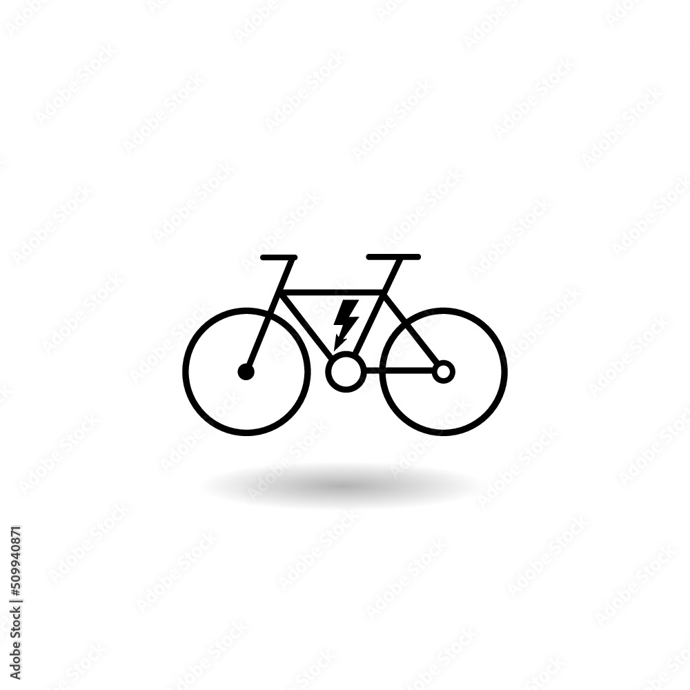 Electric Bike Icon Logo with shadow Electric Bike Icon Logo with shadow