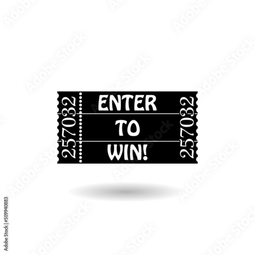  Enter to win ticket logo with shadow