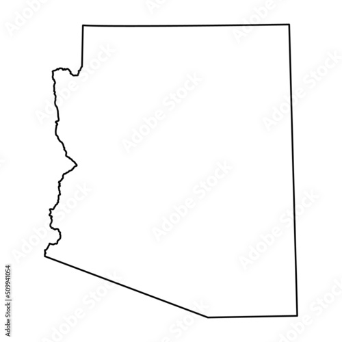 Arizona map shape, united states of america. Flat concept icon symbol vector illustration