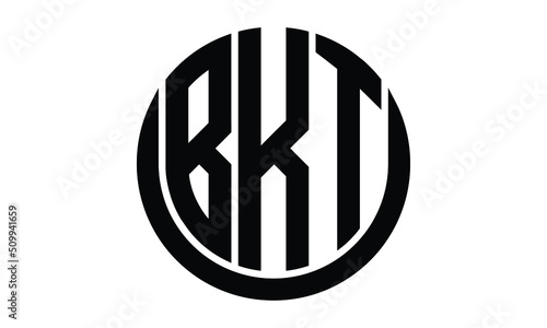 BKT shield in circle logo design vector template. lettermrk, wordmark, monogram symbol on white background photo