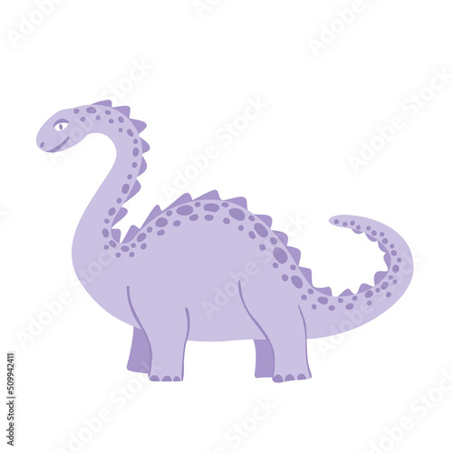 Dinosaur  brachiosaurus or diplodocus. Vector Illustration for printing  backgrounds  covers  packaging  greeting cards  posters  stickers  textile and seasonal design. Isolated on white background.