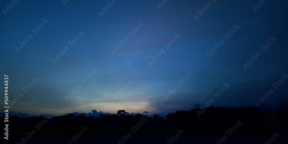 beautiful blue sky towards the night in the countryside beautiful blue sky towards the night in the countryside