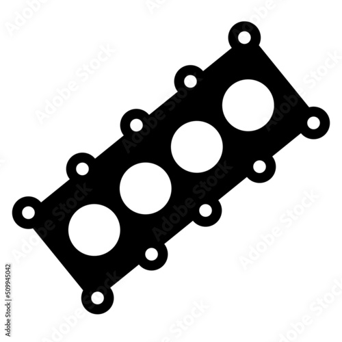 cylinder block icon on white background. Spare parts for motor repair sign. Engine gaskets symbol. flat style.