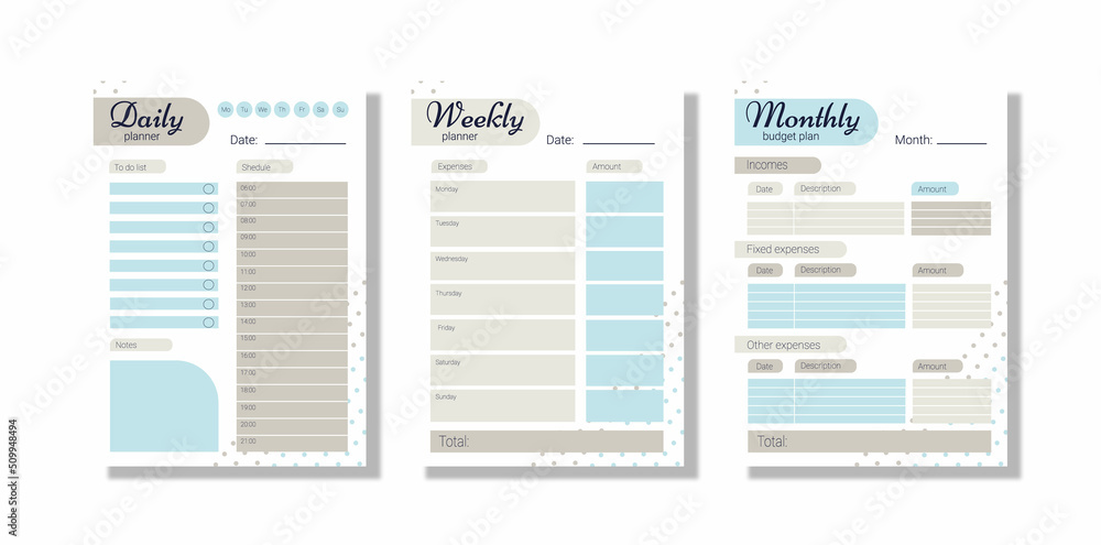 Daily, weekly, monthly planner. Simple printable to do list. Business ...