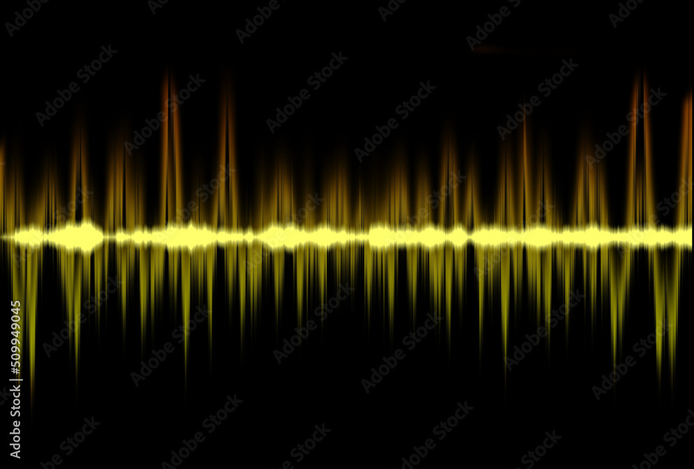 Sound waves on black background. Colourful sound waves digitally generated image. Sound waves on black background. Colourful sound waves digitally generated image.
