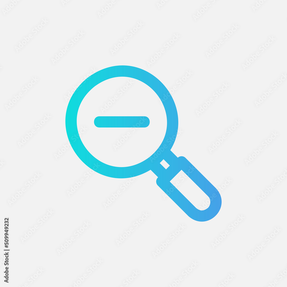 Zoom out icon in gradient style about essentials, use for website mobile app presentation Zoom out icon in gradient style about essentials, use for website mobile app presentation