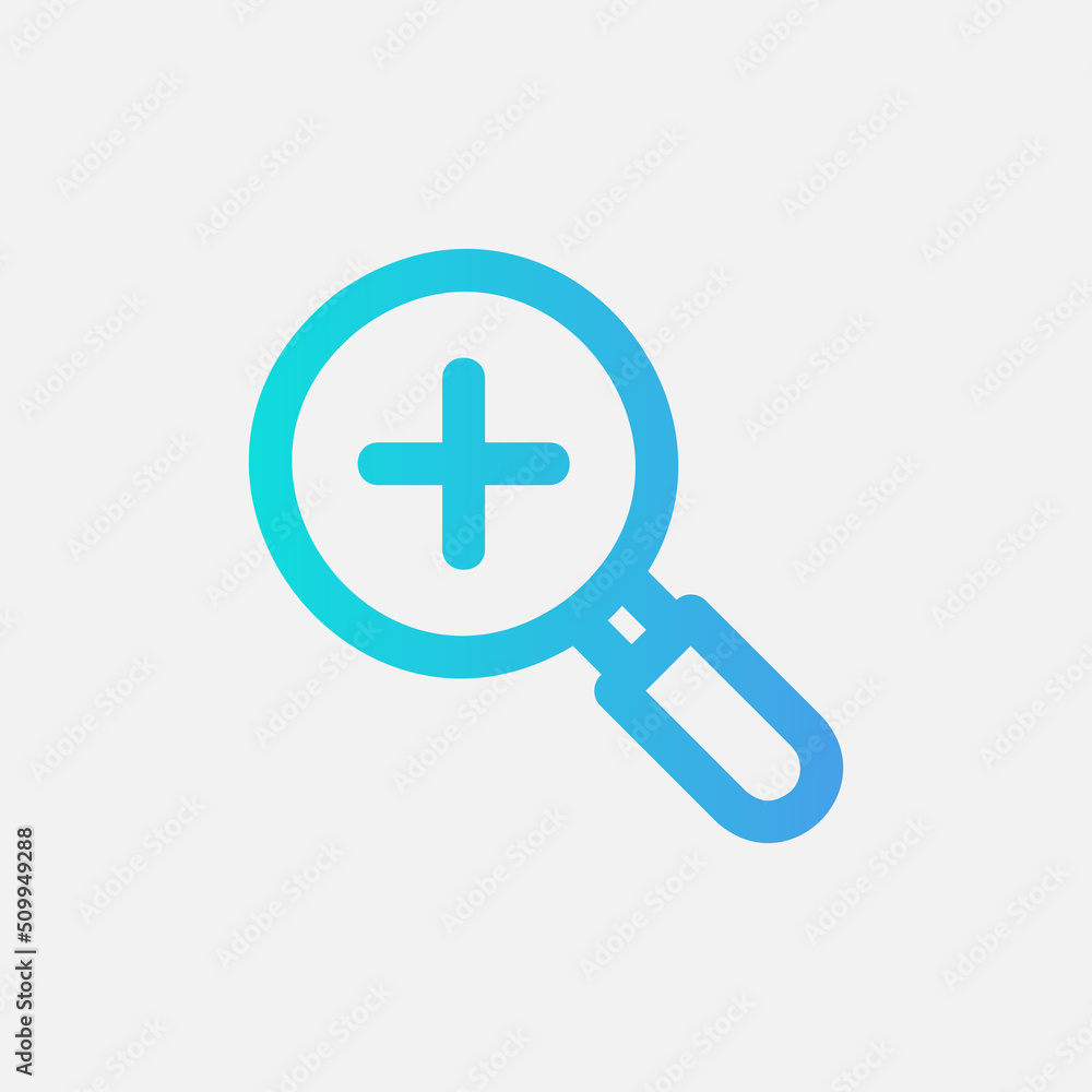 Zoom in icon in gradient style about essentials, use for website mobile app presentation Zoom in icon in gradient style about essentials, use for website mobile app presentation