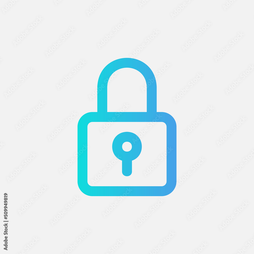Padlock icon in gradient style about essentials, use for website mobile app presentation Padlock icon in gradient style about essentials, use for website mobile app presentation