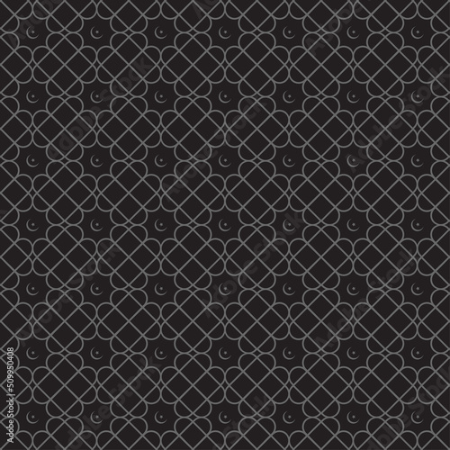 Seamless Islamic Pattern Background In Black Color.