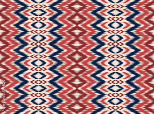 Geometric Ethnic Oriental ikat Pattern Seamless ikat Vector