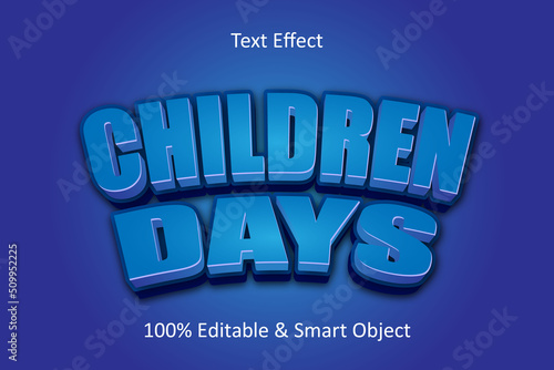 Children Day editable 3 dimension emboss cartoon style