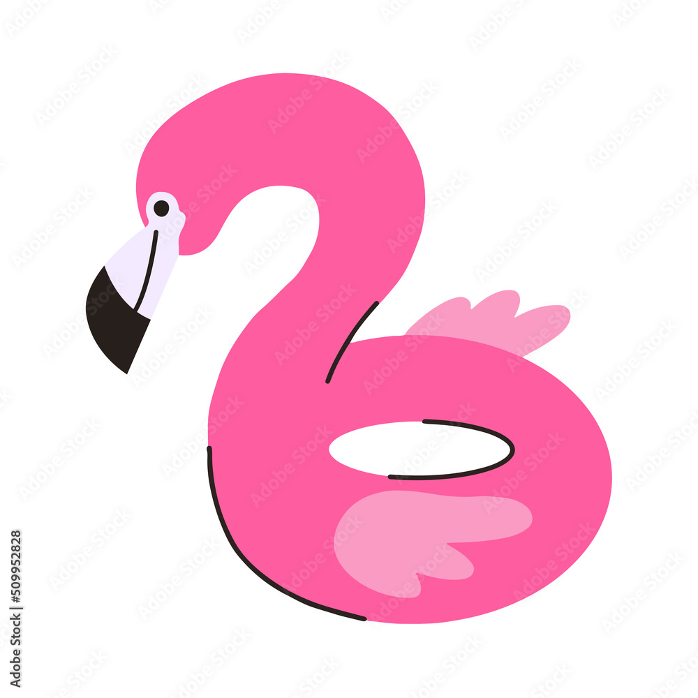 inflatable rubber swimming ring flamingo. pool rubber circle flamingo. summer water beach children toy. vector illustration in cartoon flat style on white inflatable rubber swimming ring flamingo. pool rubber circle flamingo. summer water beach children toy. vector illustration in cartoon flat style on white