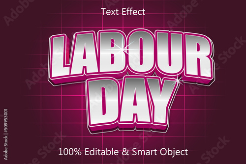 Labor Day Editable Text Effect 3 dimensions Emboss Modern Style