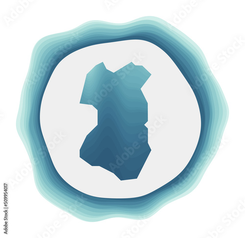 Tenggol Island logo. Badge of the island. Layered circular sign around Tenggol Island border shape. Creative vector illustration. photo