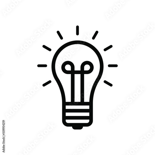 The light bulb icon vector, full of ideas and creative thinking, analytical thinking for processing. Outline symbol illustration.