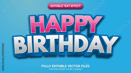 3d editable text happy birthday themed