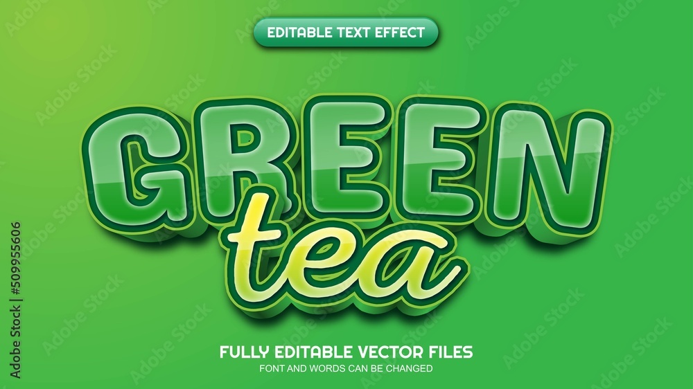 3d editable text green tea themed 3d editable text green tea themed