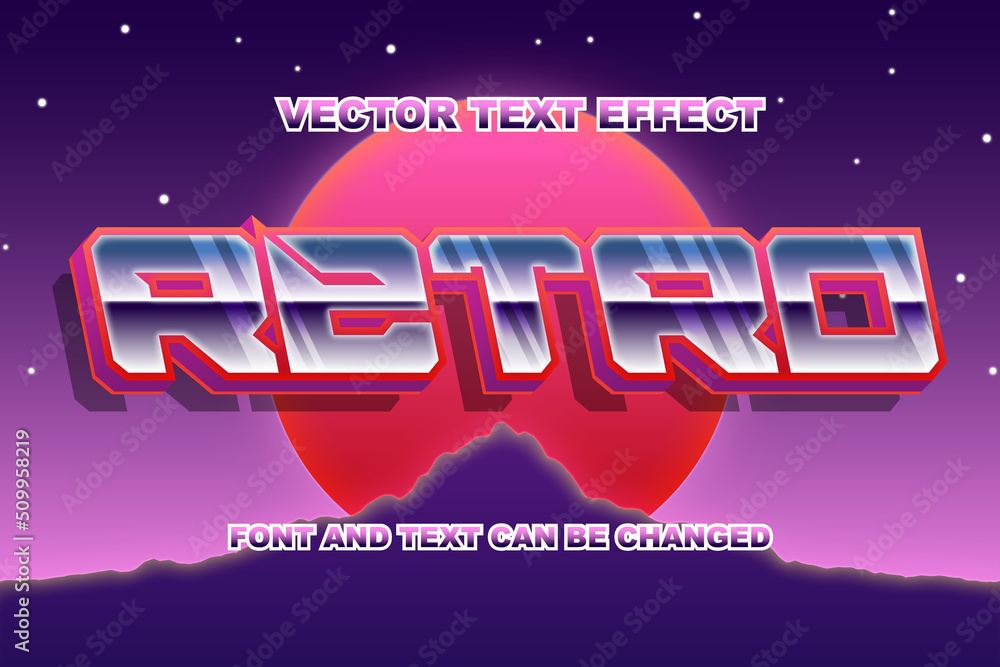 retro Retrowave or synthwave editable text effect font styles 80s retro text template