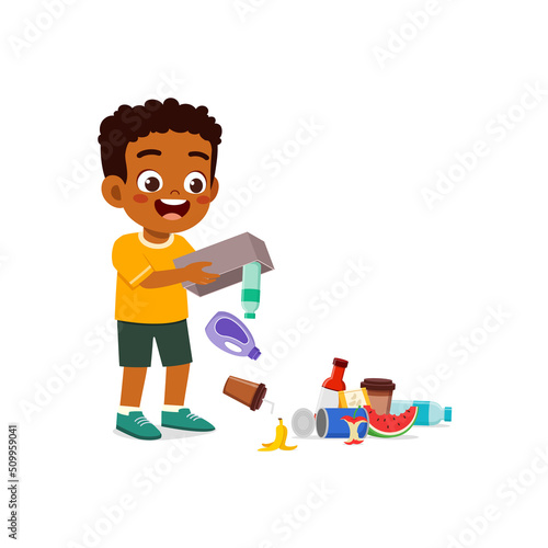 little kid with bad behavior do littering