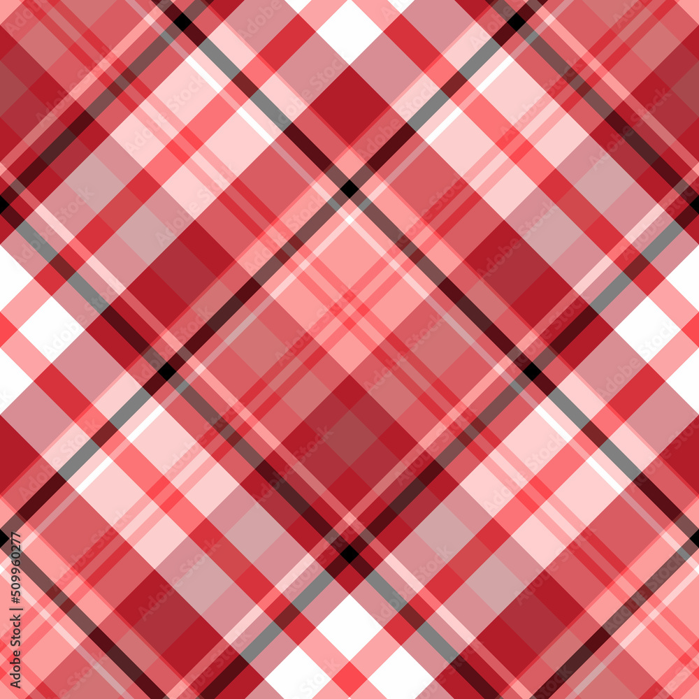 Seamless pattern in lovely red, warm pink, black and white colors for plaid, fabric, textile, clothes, tablecloth and other things. Vector image. 2 Seamless pattern in lovely red, warm pink, black and white colors for plaid, fabric, textile, clothes, tablecloth and other things. Vector image. 2