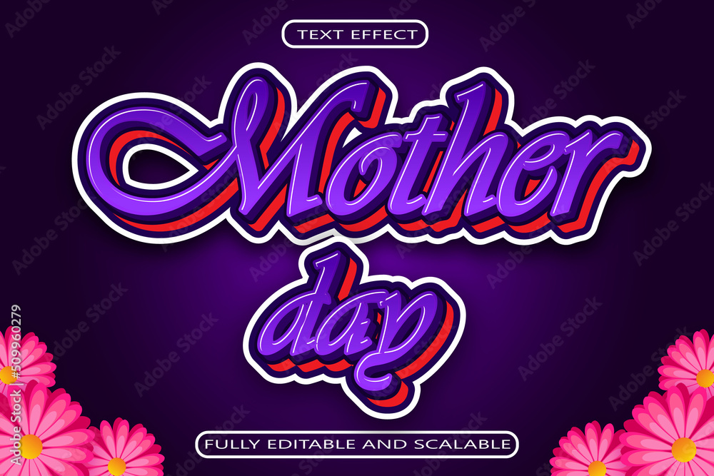 Mother Day Editable Text Effect 3 Dimension Modern Style
