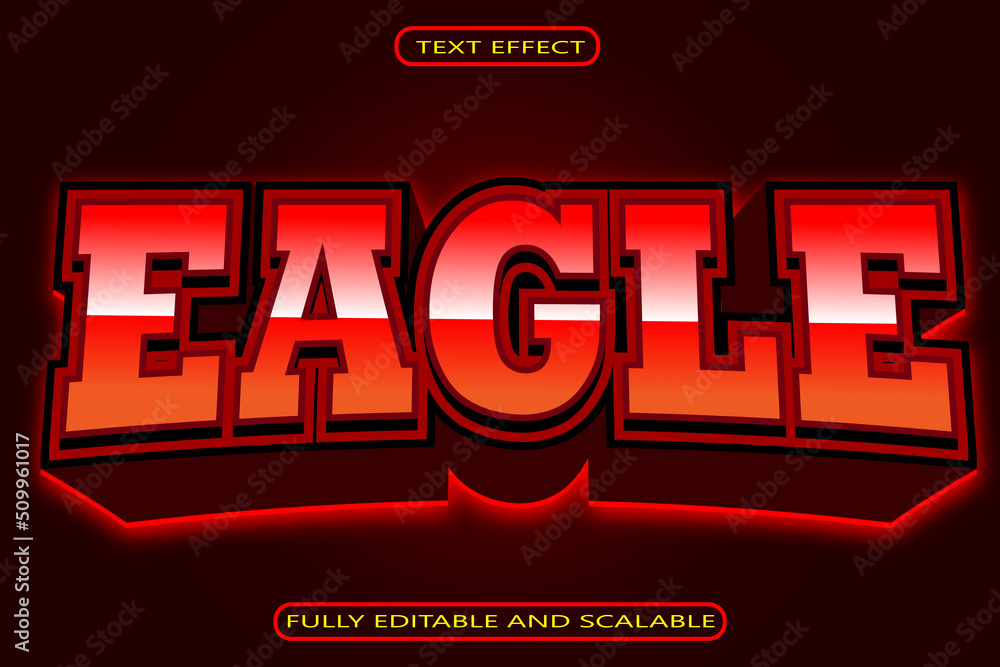 Eagle Editable Text Effect 3 Dimension Modern Style