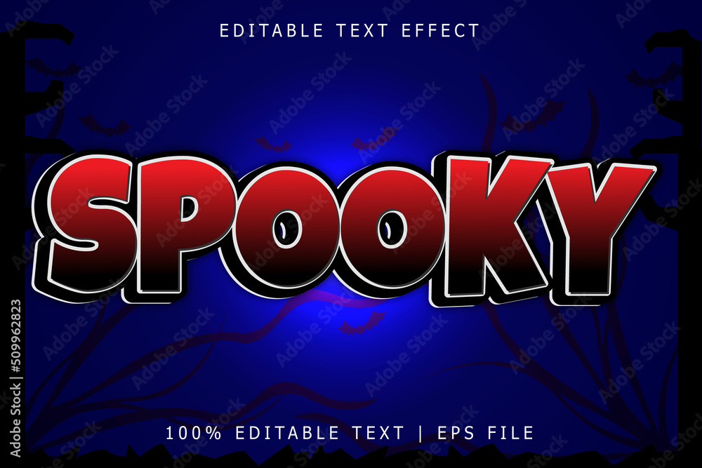 Obraz premium Spooky editable Text effect 3 Dimension emboss modern style