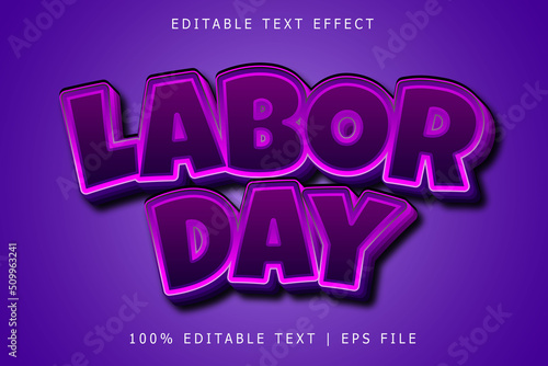 Labor day editable Text effect 3 Dimension emboss modern style