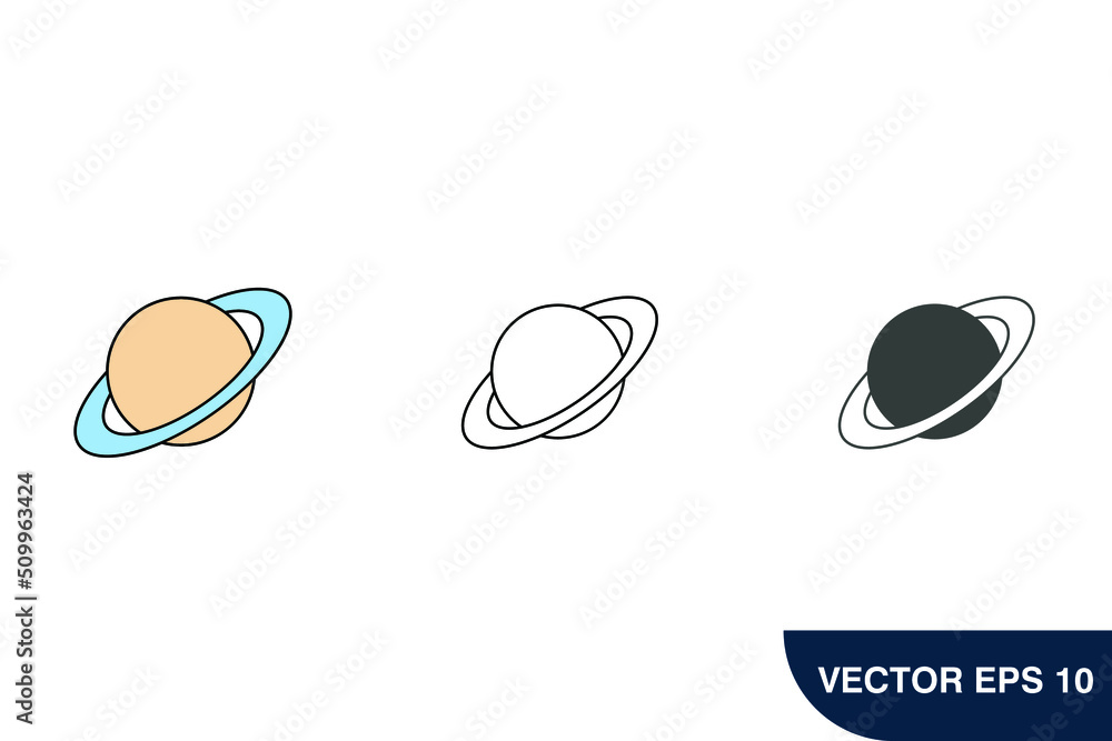 Saturn planet icons  symbol vector elements for infographic web