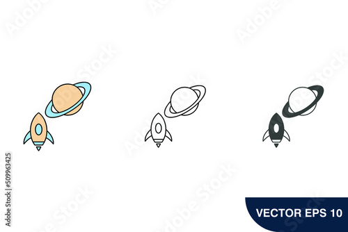 Saturn planet icons  symbol vector elements for infographic web