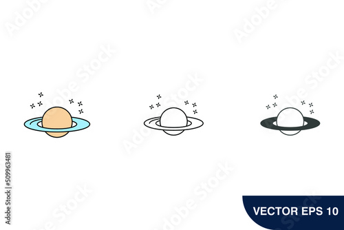 Saturn planet icons symbol vector elements for infographic web