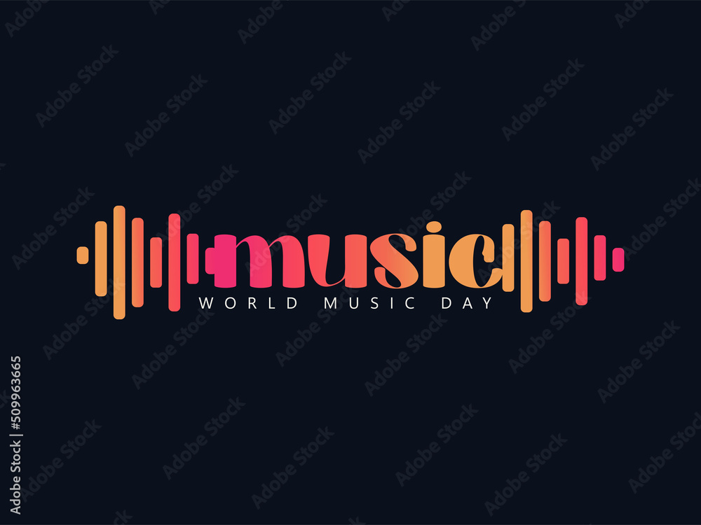 World Music Day with musical instruments, with music notes creative banner or poster, with creative design illustration