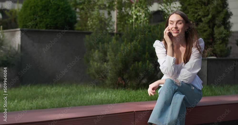 Young woman becoming gloomy after she got phone call outdoors. Sad news or cancelled meeting Young woman becoming gloomy after she got phone call outdoors. Sad news or cancelled meeting