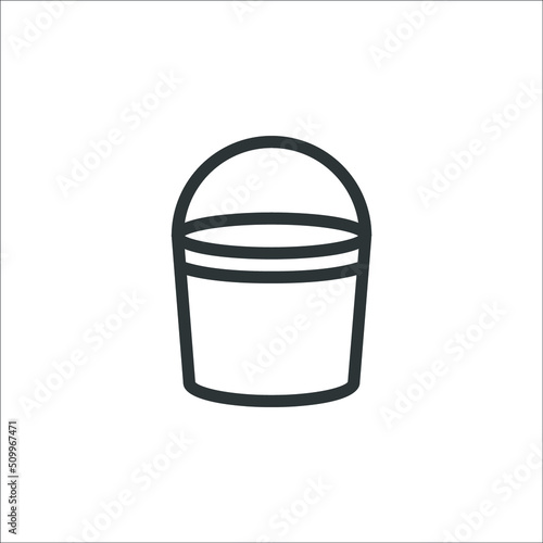 Vector sign of The Bucket symbol is isolated on a white background. Bucket icon color editable.