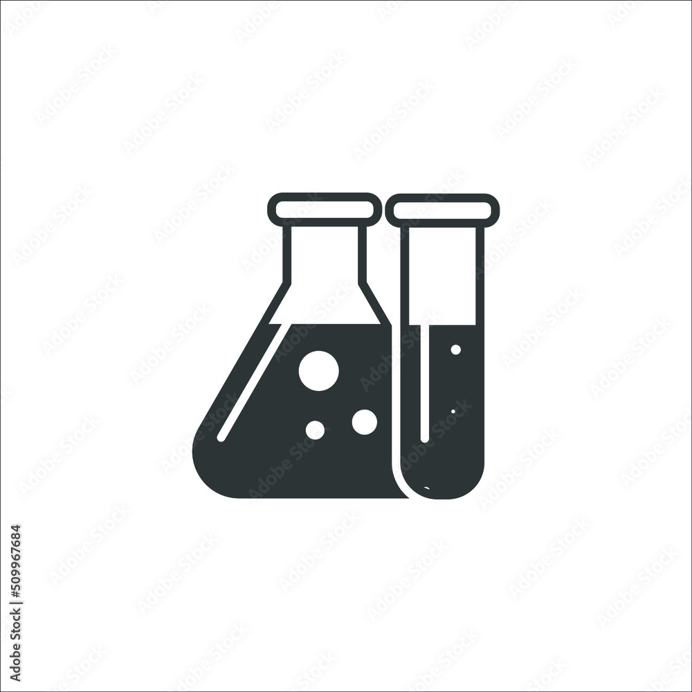Vector sign of The Flask symbol is isolated on a white background. Flask icon color editable. Vector sign of The Flask symbol is isolated on a white background. Flask icon color editable.