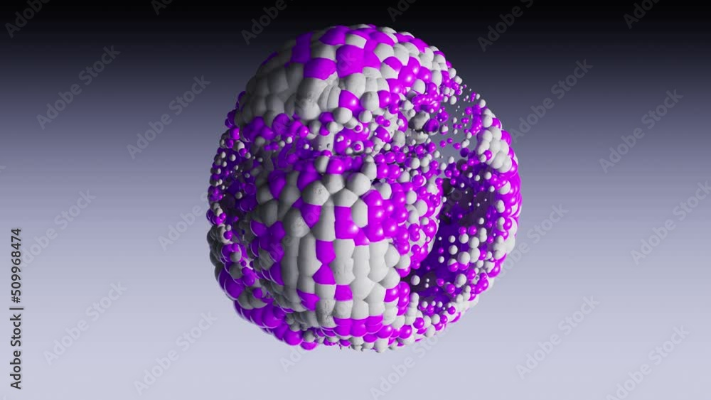 Abstract 3D render background. Movement of numerous colored spheres on gray background. Continuous shape transformation. Metamorphose Future geometric patterns motion Abstract 3D render background. Movement of numerous colored spheres on gray background. Continuous shape transformation. Metamorphose Future geometric patterns motion