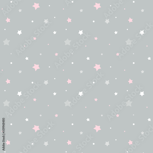 Seamless pattern with stars. Children draw stars. Doodle festive pattern with stars. Baby texture. Children's prints for textiles, clothing, wrapping paper. Vector illustration