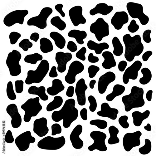 Cow skin texture seamless pattern. Spot background. Vector design illustration. Farm animal textural banner.
