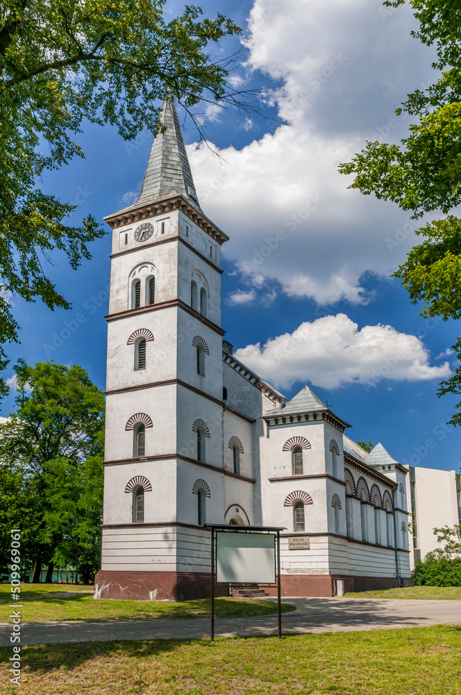 Neoclassical Evangelical Church of the Augsburg Confession. Ozimek, Opole Voivodeship, Poland.