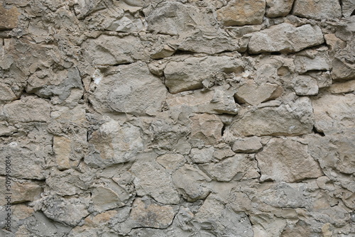 old wall made of light stone. background texture