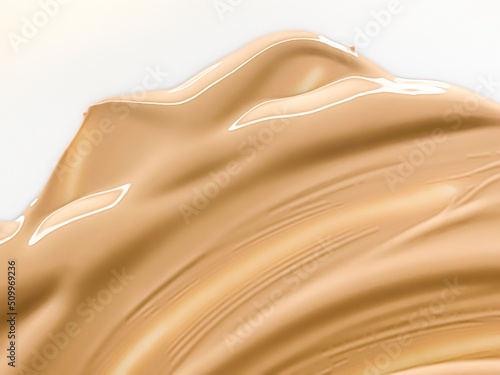 Obraz na plátne Glossy cosmetic texture, beige liquid foundation or concealer as beauty make-up