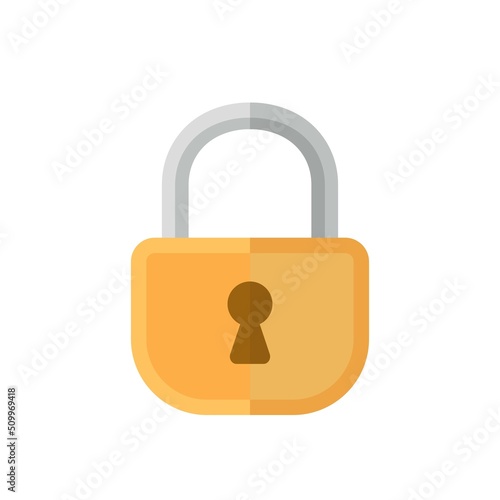 Lock cartoon illustration icon, security and encryption