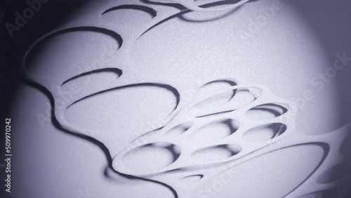 3d render close up of monochrome object spheres and other geometric figure on grey background